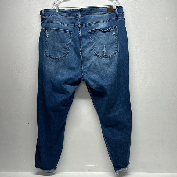 Judy Blue Skinny Jeans High Rise Denim Destroyed Hem Jean Blue Plus Size 24 24W - Picture 5 of 12